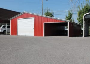 Garage With Drive-Through Enclosed Leanto